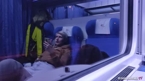 Masturbation on a public train. Tits and Orgasm!