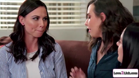 Bffs have a threesome with a busty matchmaker and lick pussy